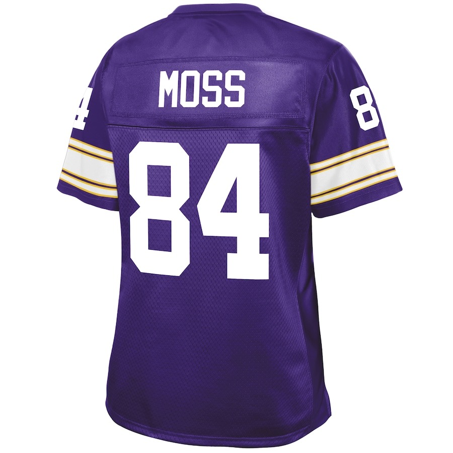 Women's Minnesota Vikings Randy Moss NFL Pro Line Purple Retired Player Replica Jersey - ujerseystore