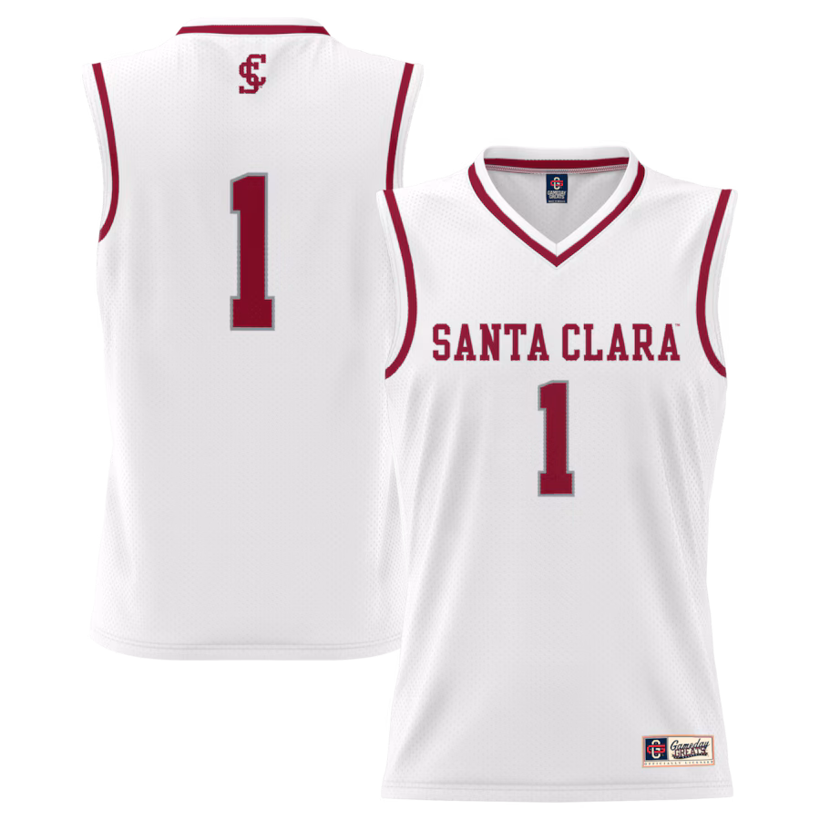 Men's GameDay Greats #1 White Santa Clara Broncos Lightweight Basketball Jersey - ujerseystore