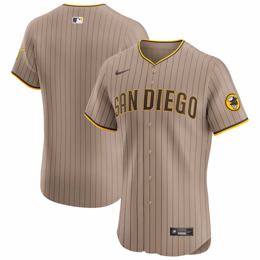 Men's San Diego Padres Nike Sand Alternate Vapor Premier Elite Patch Jersey - ujerseystore