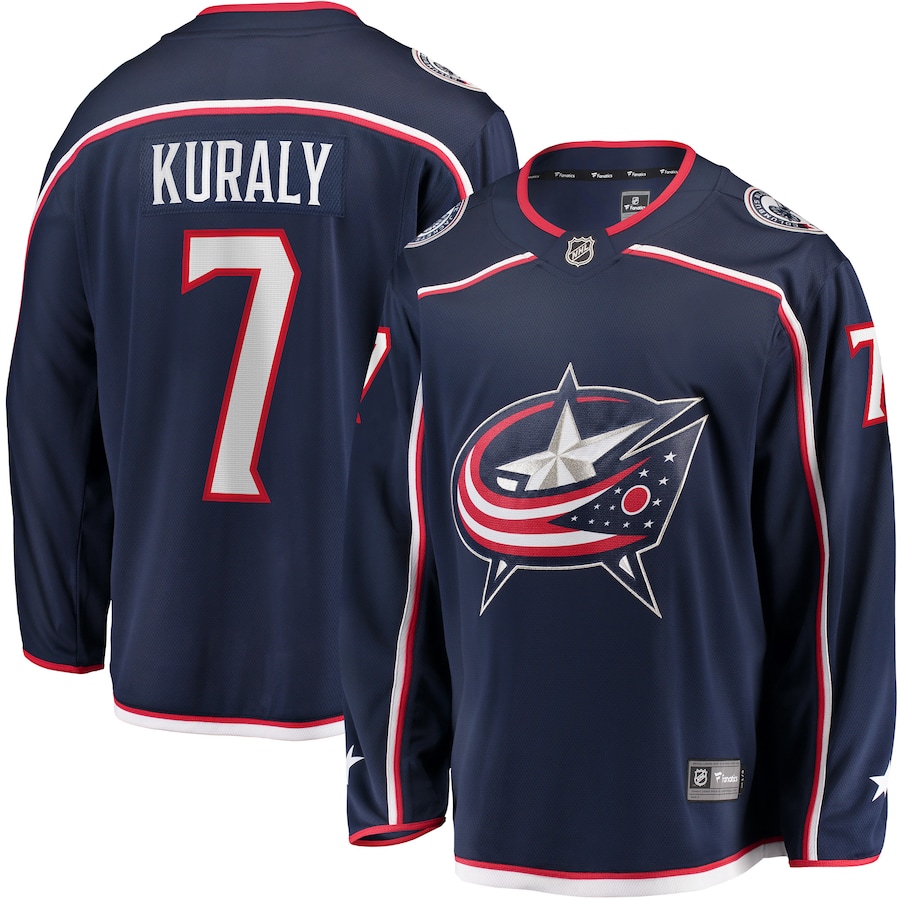 Men's Columbus Blue Jackets Sean Kuraly Fanatics Navy Home Breakaway Player Jersey - ujerseystore