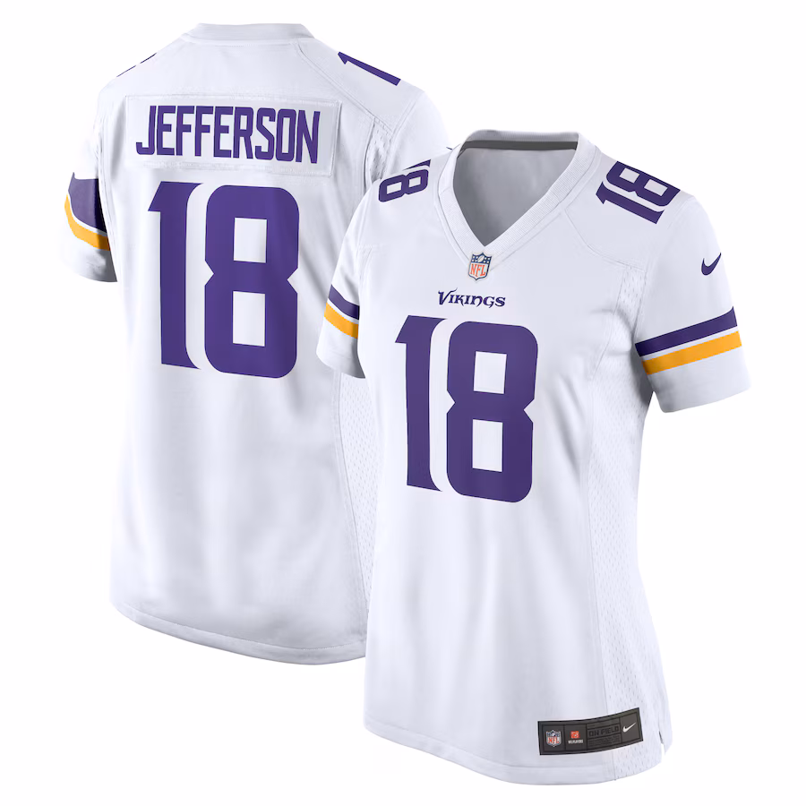 Women's Minnesota Vikings Justin Jefferson Nike White Game Jersey - ujerseystore