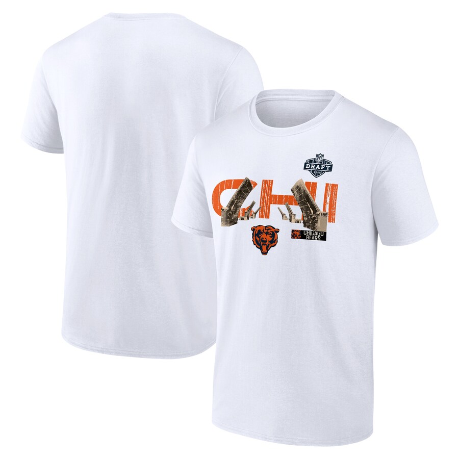 Men's Chicago Bears White 2025 NFL Draft T-Shirt - ujerseystore