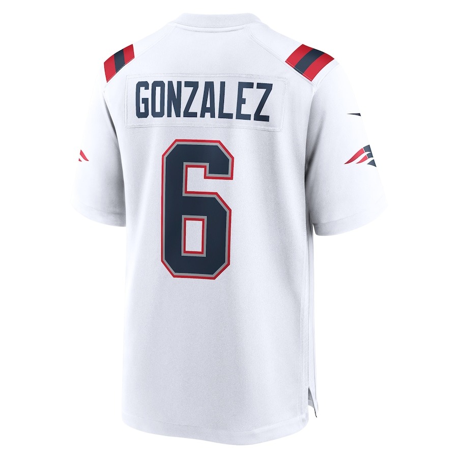Men's New England Patriots Christian Gonzalez Nike  White  Game Jersey - ujerseystore