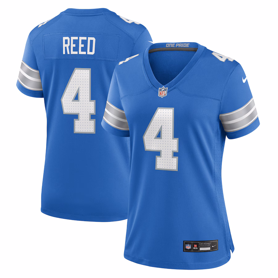 Women's Detroit Lions D.J. Reed Nike Blue Team Game Jersey - ujerseystore