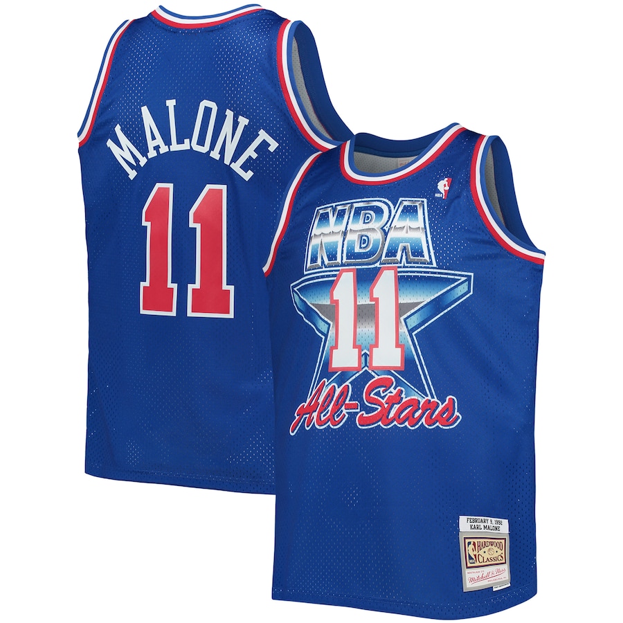 Men's Western Conference Karl Malone Mitchell & Ness Royal Hardwood Classics 1992 NBA All-Star Game Swingman Jersey - ujerseystore