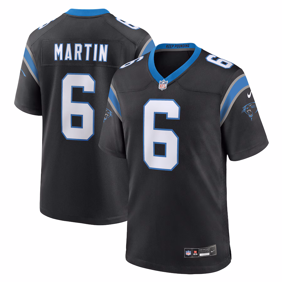 Men's Carolina Panthers Sam Martin Nike Black Team Game Jersey - ujerseystore