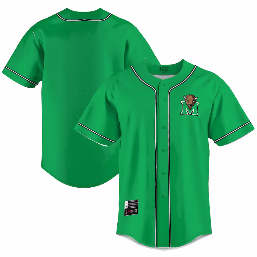 Marshall Thundering Herd GameDay Greats  Lightweight Baseball Jersey - Green - ujerseystore