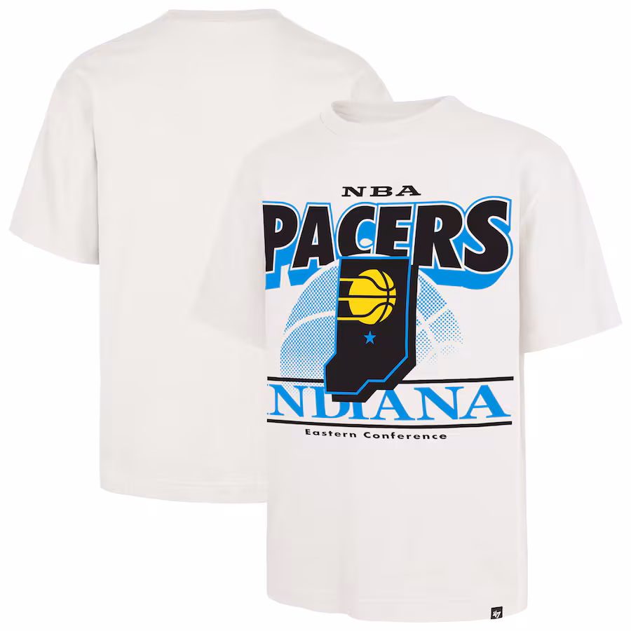Men's Indiana Pacers  '47 White City Edition Shifty Foundation T-Shirt - ujerseystore