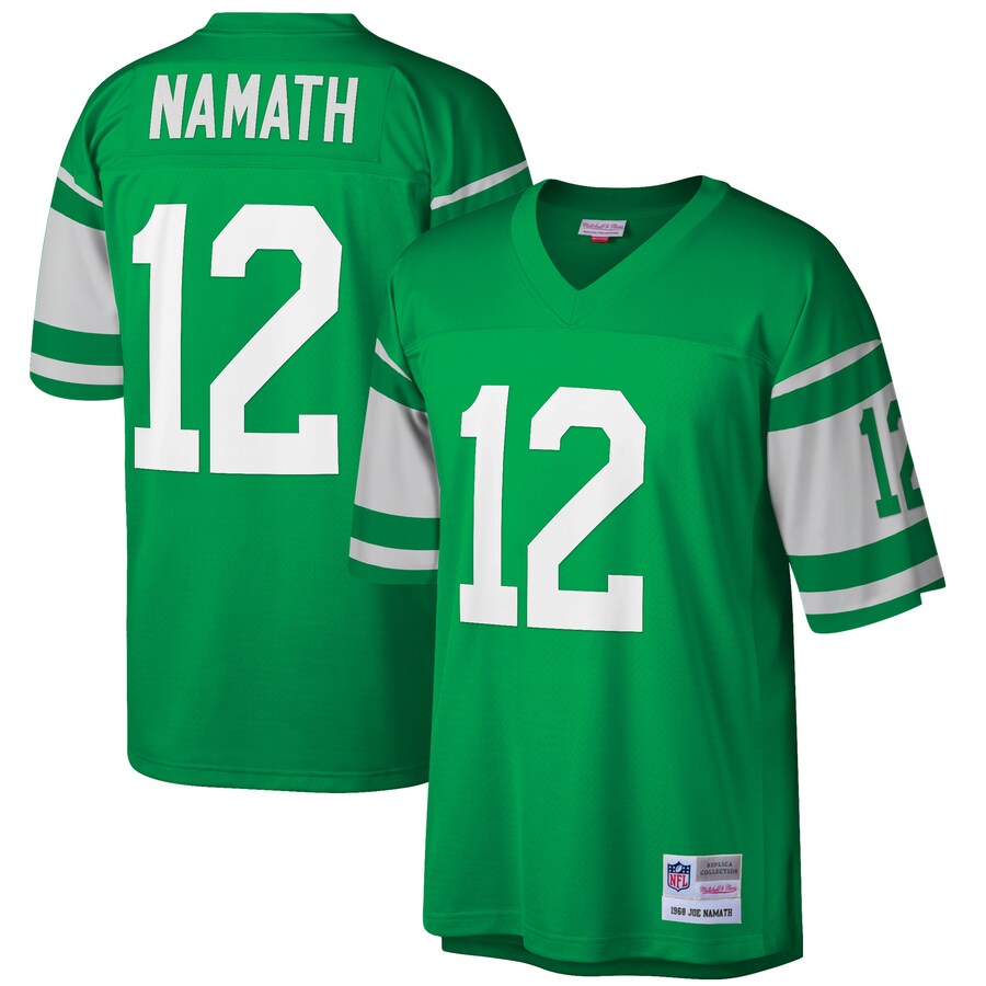 Men's New York Jets Joe Namath Mitchell & Ness Green Retired Player Legacy Replica Jersey - ujerseystore