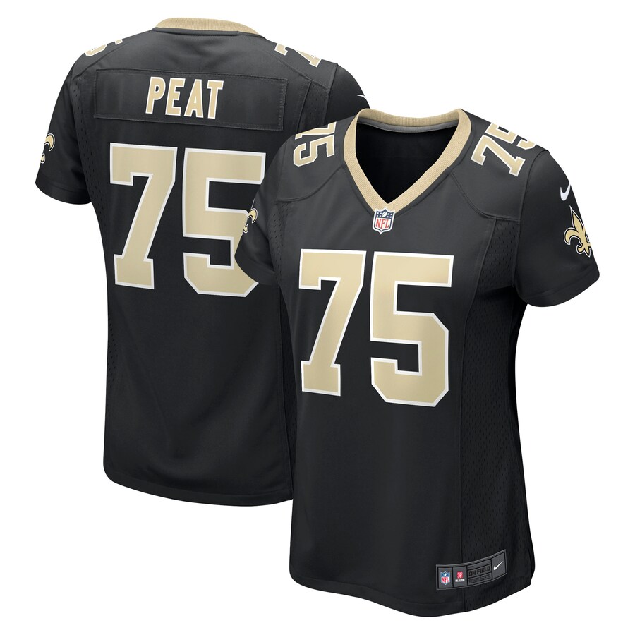 Women's New Orleans Saints Andrus Peat Nike Black Game Jersey - ujerseystore