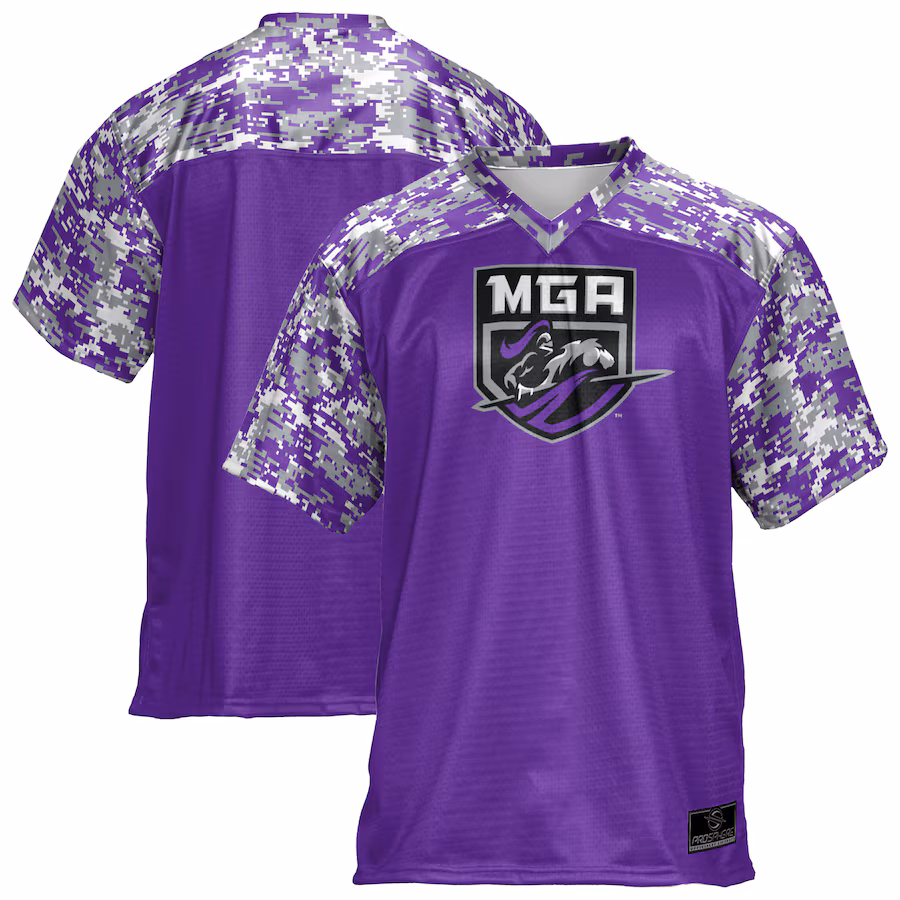 Youth ProSphere Purple Middle Georgia State Knights Digital Camo 1.0 Football Jersey - ujerseystore
