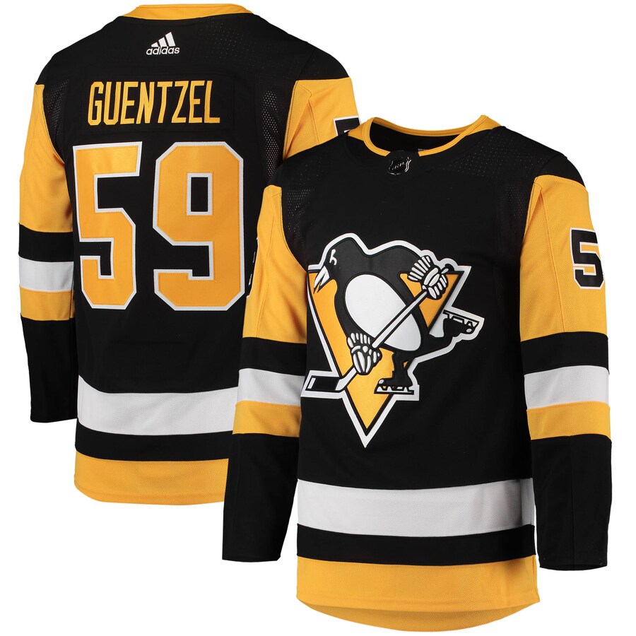Men's Pittsburgh Penguins Jake Guentzel adidas Black Home Primegreen Authentic Pro Player Jersey - ujerseystore