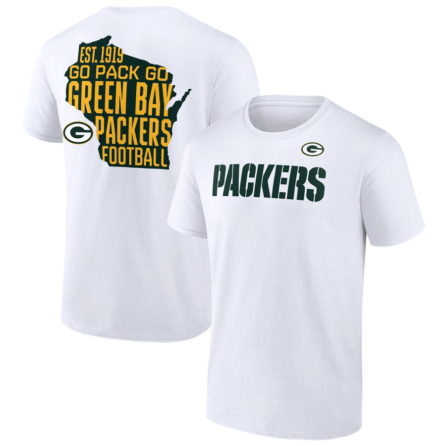 Men's Green Bay Packers  White Hot Shot T-Shirt - ujerseystore
