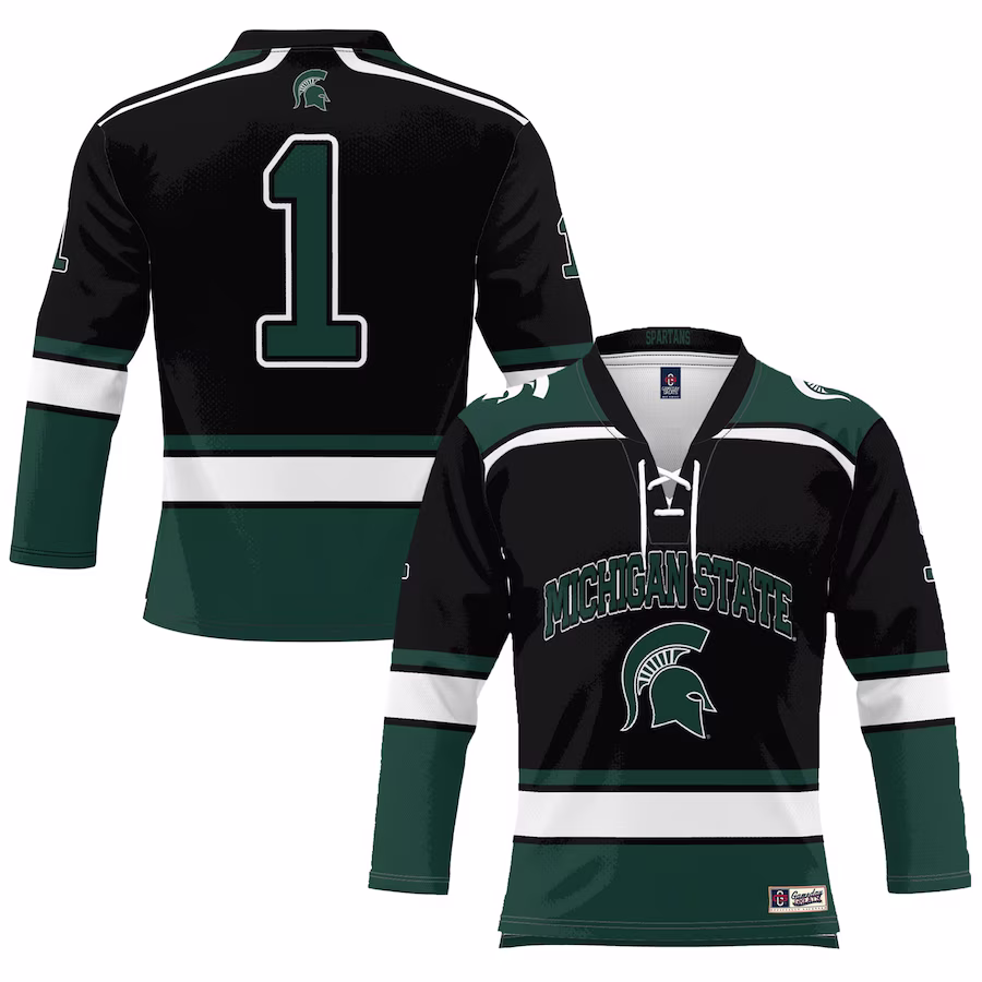 #1 Michigan State Spartans GameDay Greats Youth Hockey Jersey - Black - ujerseystore
