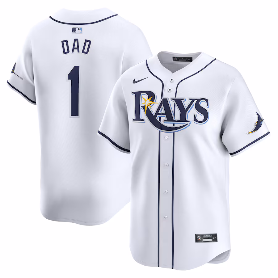 Men's Tampa Bay Rays Nike White #1 Dad Home Limited Jersey - ujerseystore