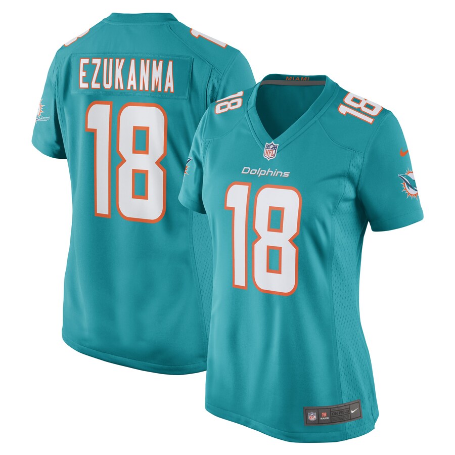 Women's Miami Dolphins Erik Ezukanma Nike Aqua Game Player Jersey - ujerseystore