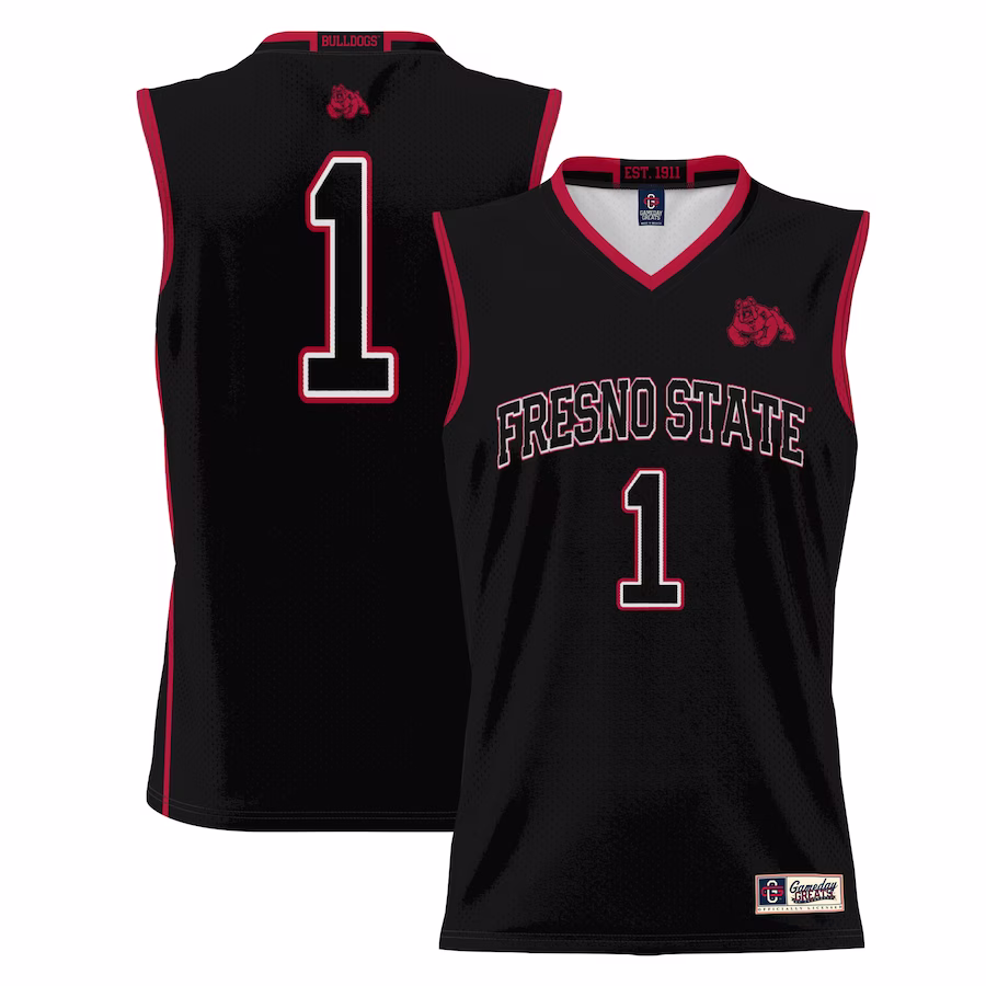 #1 Fresno State Bulldogs GameDay Greats Youth Lightweight Basketball Jersey - Black - ujerseystore
