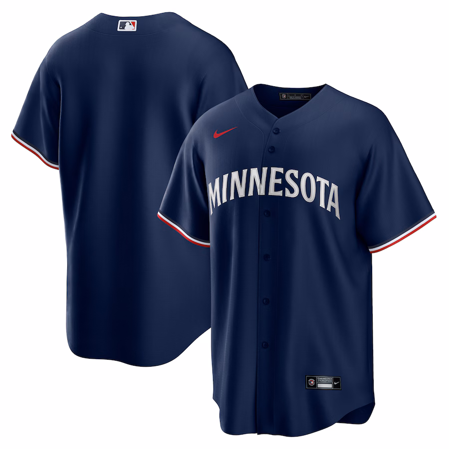 Men's Minnesota Twins Nike Navy Alternate Replica Team Logo Jersey - ujerseystore