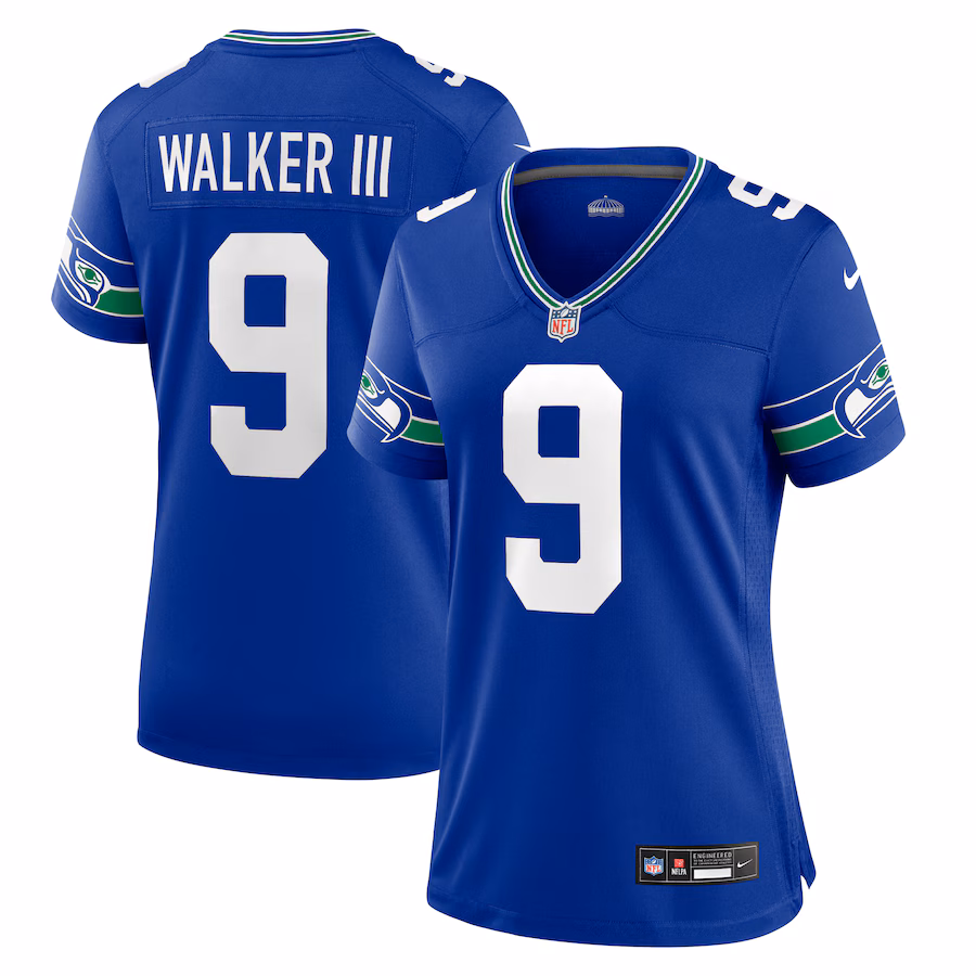 Women's Seattle Seahawks Kenneth Walker III Nike Royal Player Jersey - ujerseystore