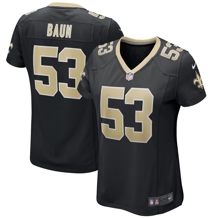 Women's New Orleans Saints Zack Baun Nike Black Game Jersey - ujerseystore