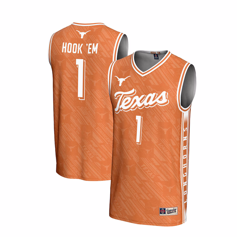 Unisex GameDay Greats #1 Texas Orange Texas Longhorns Lightweight Highlight Print Basketball Jersey - ujerseystore