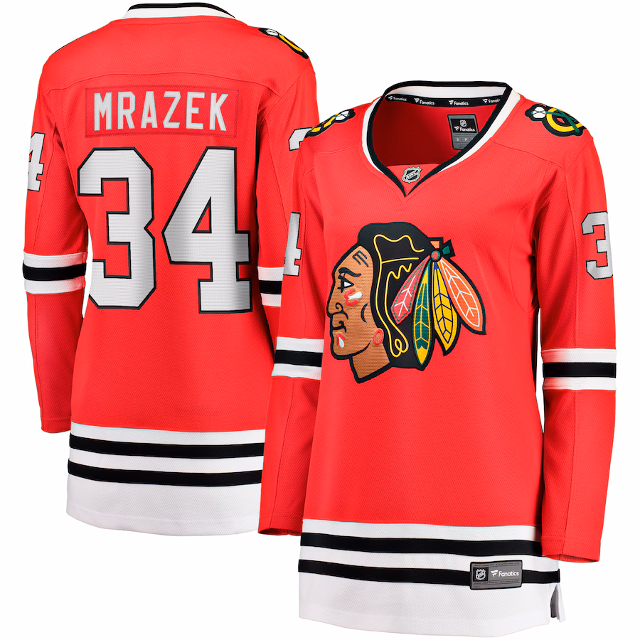 Women's Chicago Blackhawks Petr Mrazek Fanatics Red Home Breakaway Player Jersey - ujerseystore