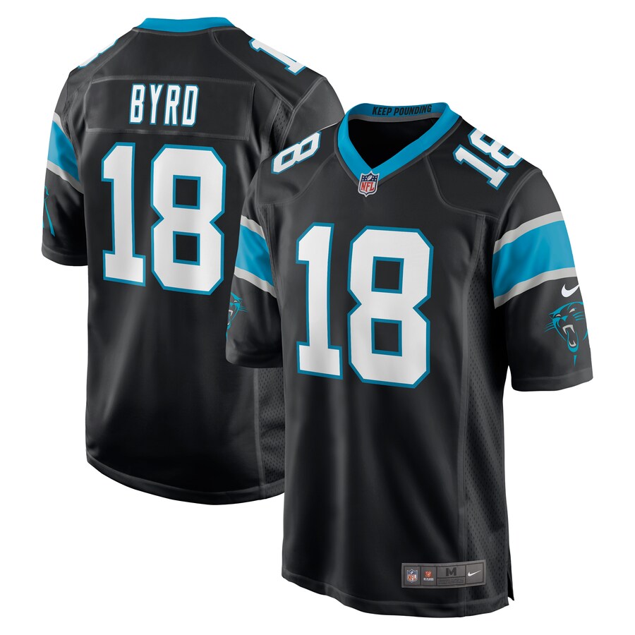 Men's Carolina Panthers Damiere Byrd Nike Black Game Player Jersey - ujerseystore
