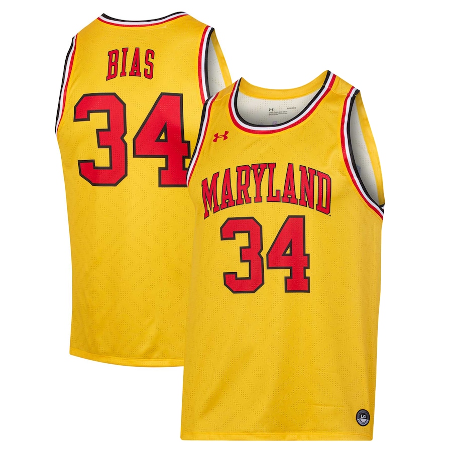 Men's Under Armour Len Bias Gold Maryland Terrapins Replica Player Jersey - ujerseystore