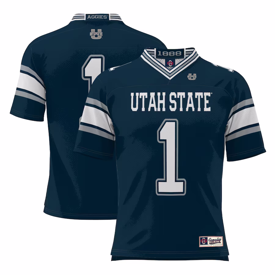 #1 Utah State Aggies GameDay Greats Football Jersey - Navy - ujerseystore