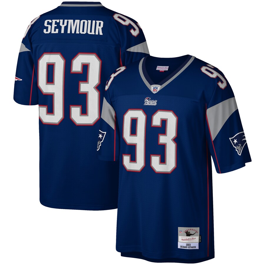 Men's New England Patriots Richard Seymour Mitchell & Ness Navy Legacy Replica Jersey - ujerseystore