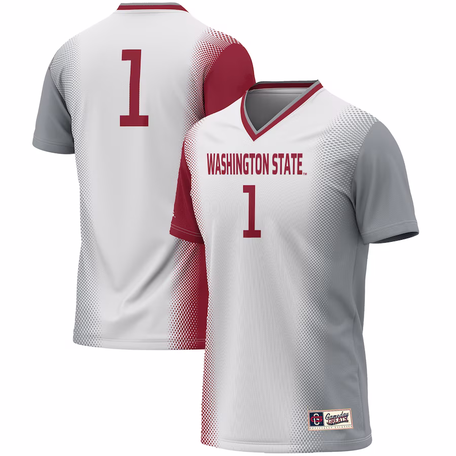 #1 Washington State Cougars GameDay Greats Unisex  Lightweight Women's Soccer Jersey - White - ujerseystore