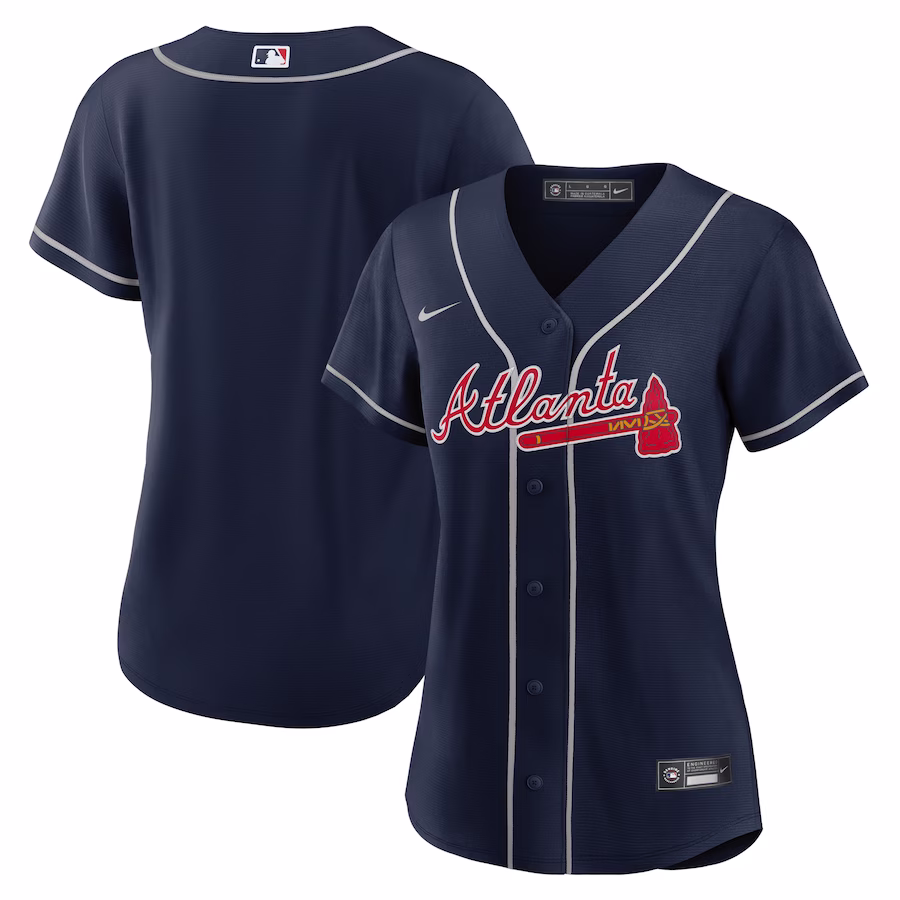 Women's Atlanta Braves Nike Navy Alternate Replica Team Jersey - ujerseystore