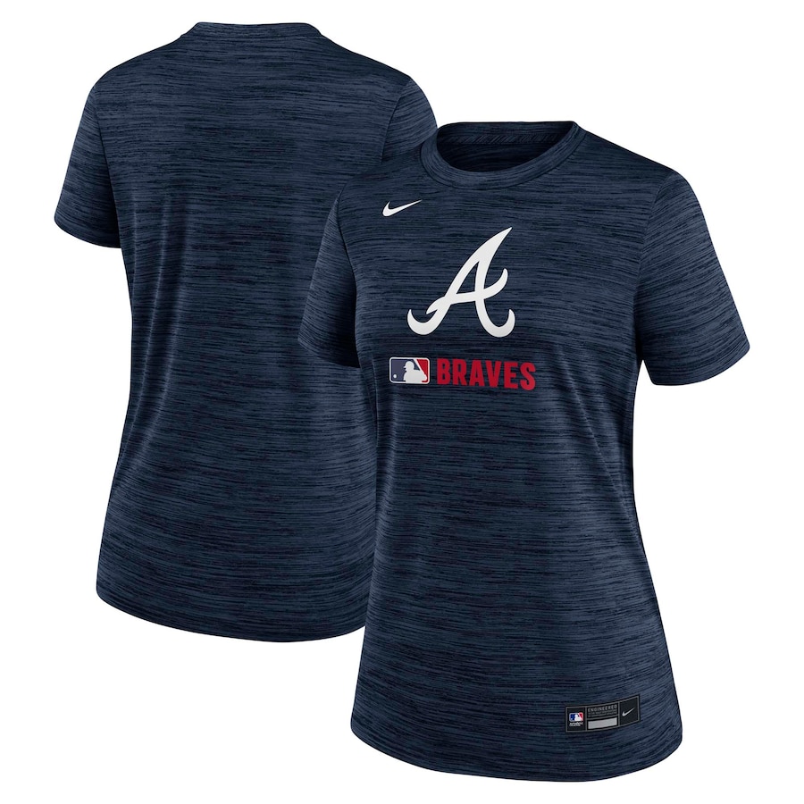 Women's Atlanta Braves Nike Navy Authentic Collection Velocity Performance T-Shirt - ujerseystore