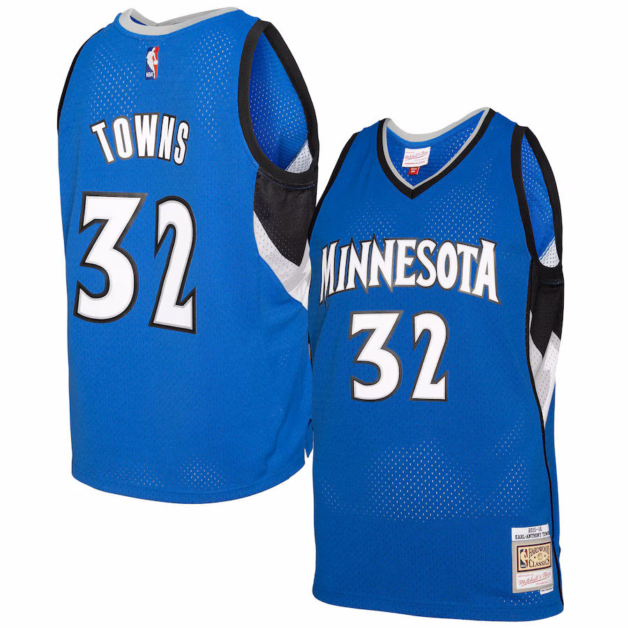 Men's Minnesota Timberwolves Karl-Anthony Towns Mitchell & Ness Blue 2015/16 Swingman Jersey - ujerseystore