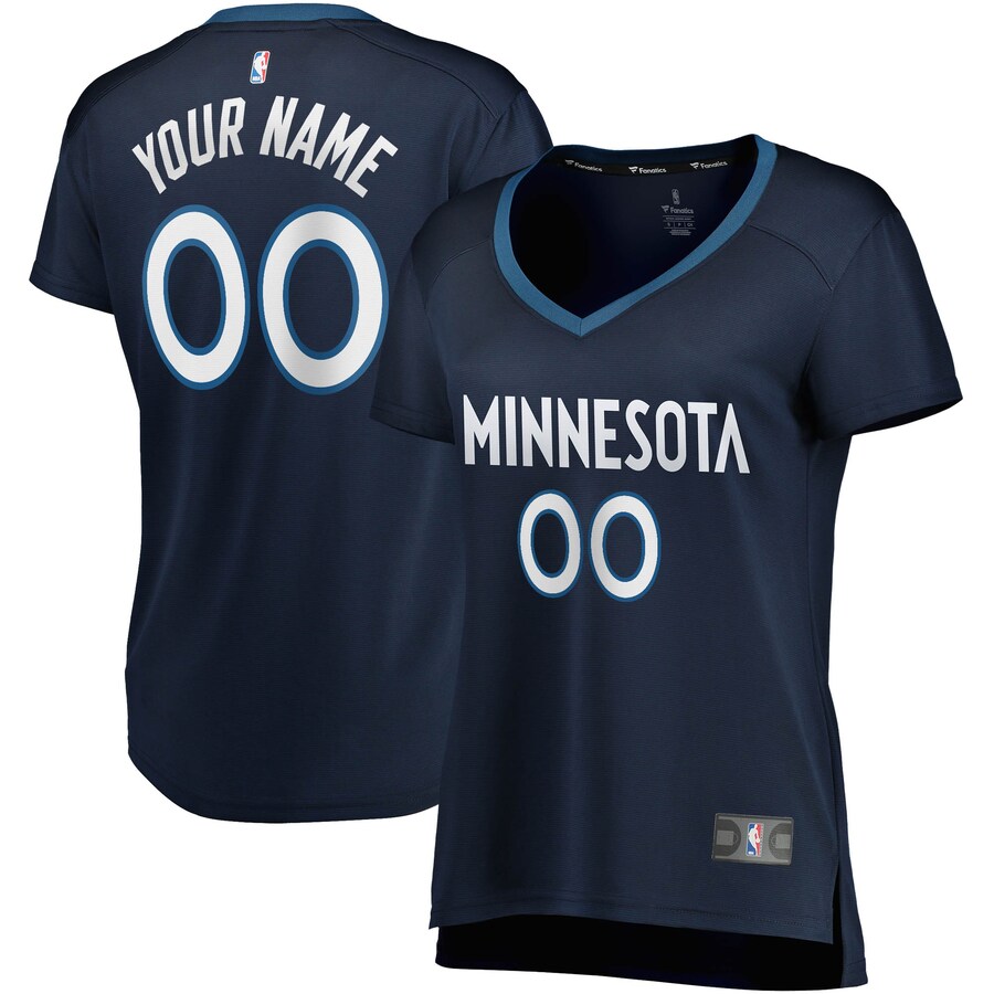 Women's Minnesota Timberwolves Fanatics Navy Fast Break Custom Jersey - Icon Edition - ujerseystore