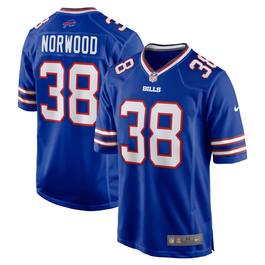 Men's Buffalo Bills Tre Norwood Nike  Royal Team Game Jersey - ujerseystore