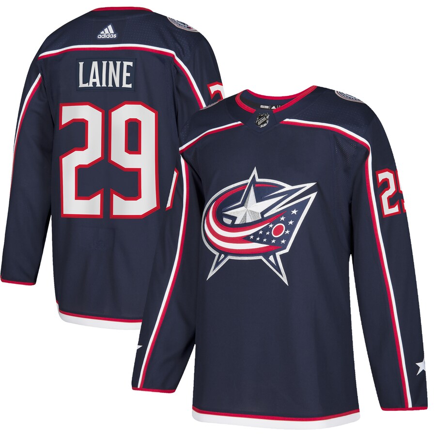 Men's Columbus Blue Jackets Patrik Laine adidas Navy Home Authentic Player Jersey - ujerseystore