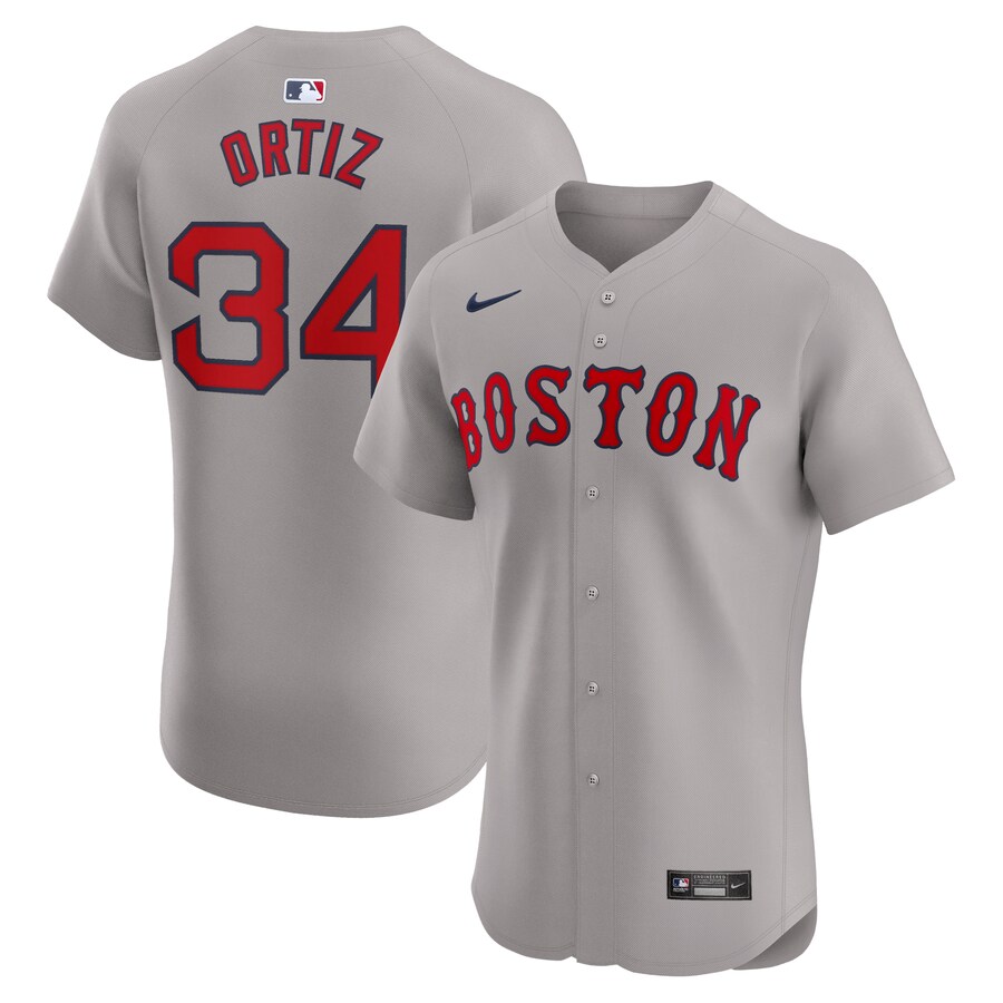 Men's Boston Red Sox David Ortiz Nike Gray Road Elite Player Jersey - ujerseystore