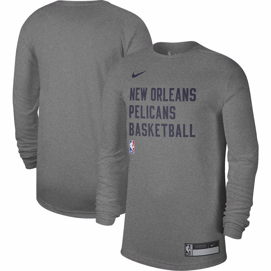 Unisex New Orleans Pelicans Nike Heather Gray 2023/24 Legend On-Court Practice Long Sleeve T-Shirt - ujerseystore