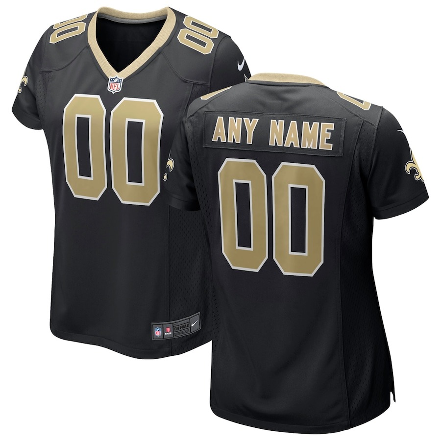 Women's Nike Black New Orleans Saints Custom Game Jersey - ujerseystore