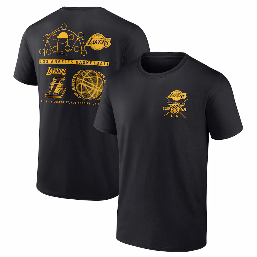 Men's Los Angeles Lakers  Black Street Collective T-Shirt - ujerseystore