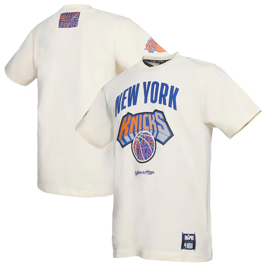 Men's New York Knicks  NBA x Two Hype Cream Culture & Hoops Collection Premium T-Shirt - ujerseystore
