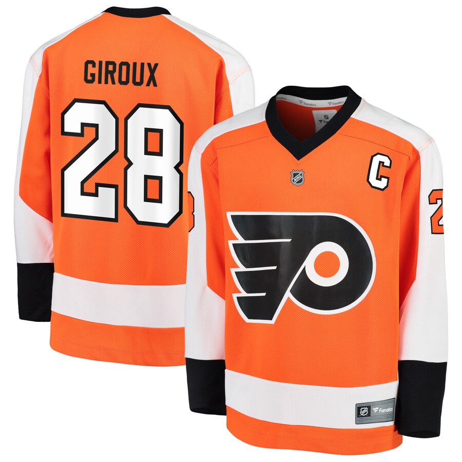 Youth Philadelphia Flyers Claude Giroux Fanatics Branded Orange Replica Player Jersey - ujerseystore