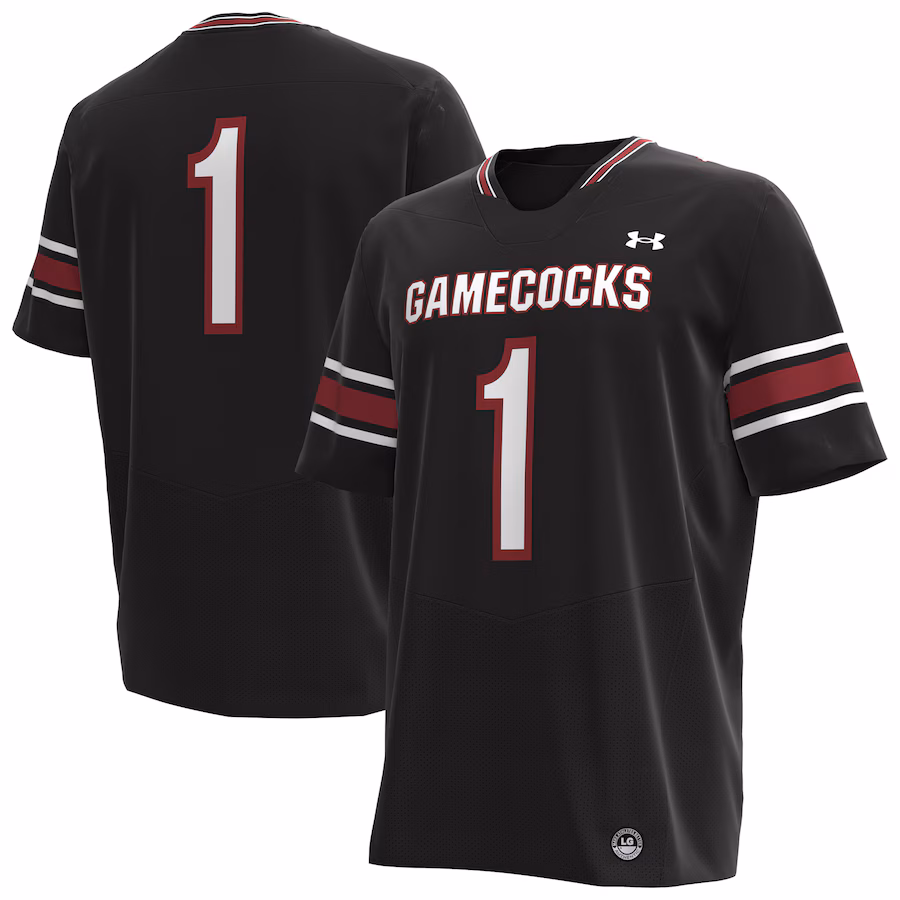 #1 South Carolina Gamecocks Under Armour Replica Football Jersey - Black - ujerseystore
