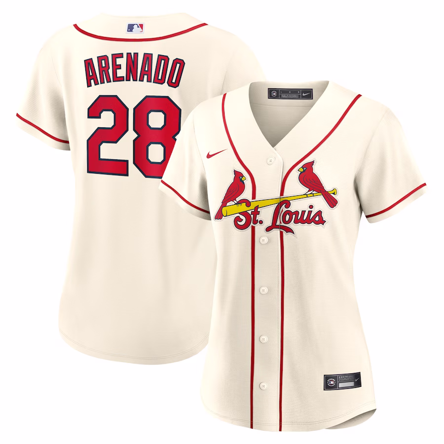 Women's St. Louis Cardinals Nolan Arenado Nike Cream Alternate Replica Player Jersey - ujerseystore