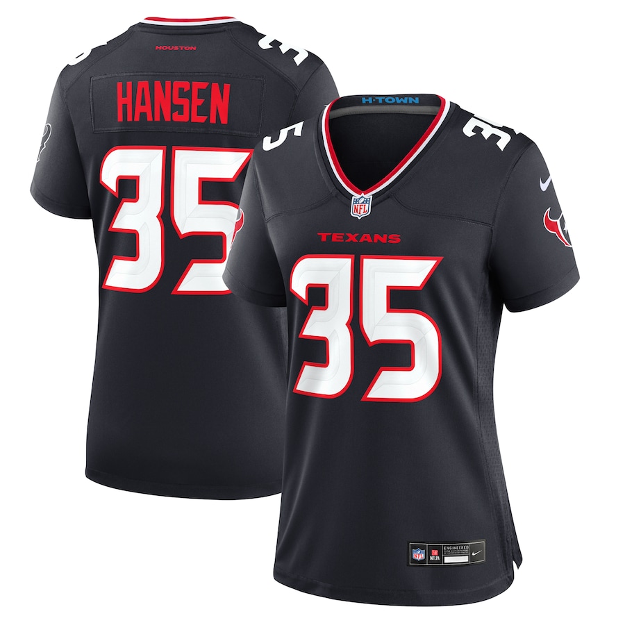Women's Houston Texans Jake Hansen Nike  Navy Team Game Jersey - ujerseystore