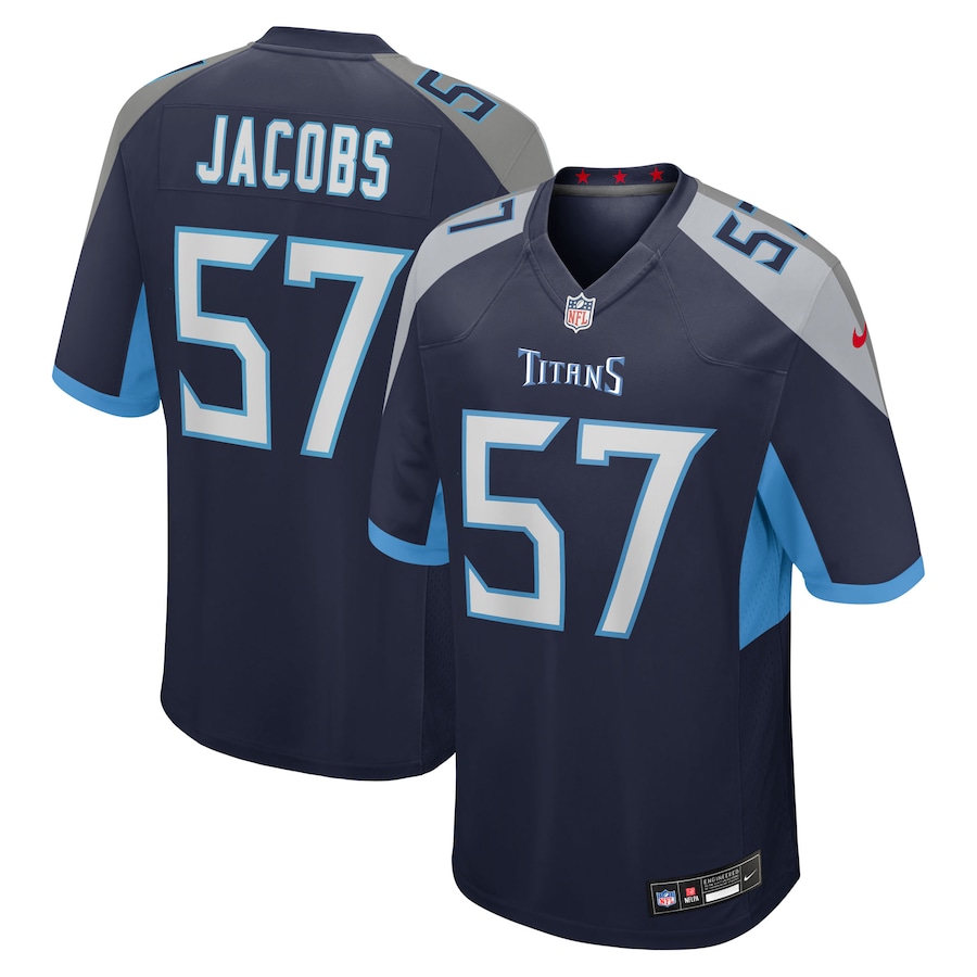 Men's Tennessee Titans Curtis Jacobs Nike Navy Team Game Jersey - ujerseystore