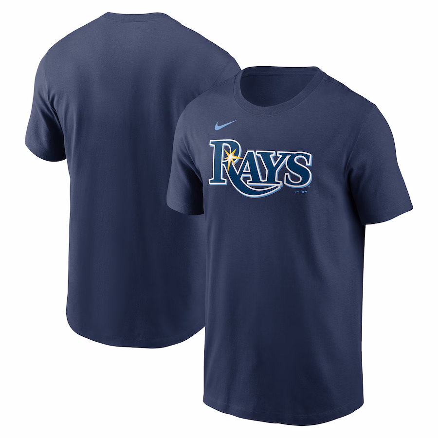 Men's Tampa Bay Rays Nike Navy Fuse Wordmark T-Shirt - ujerseystore