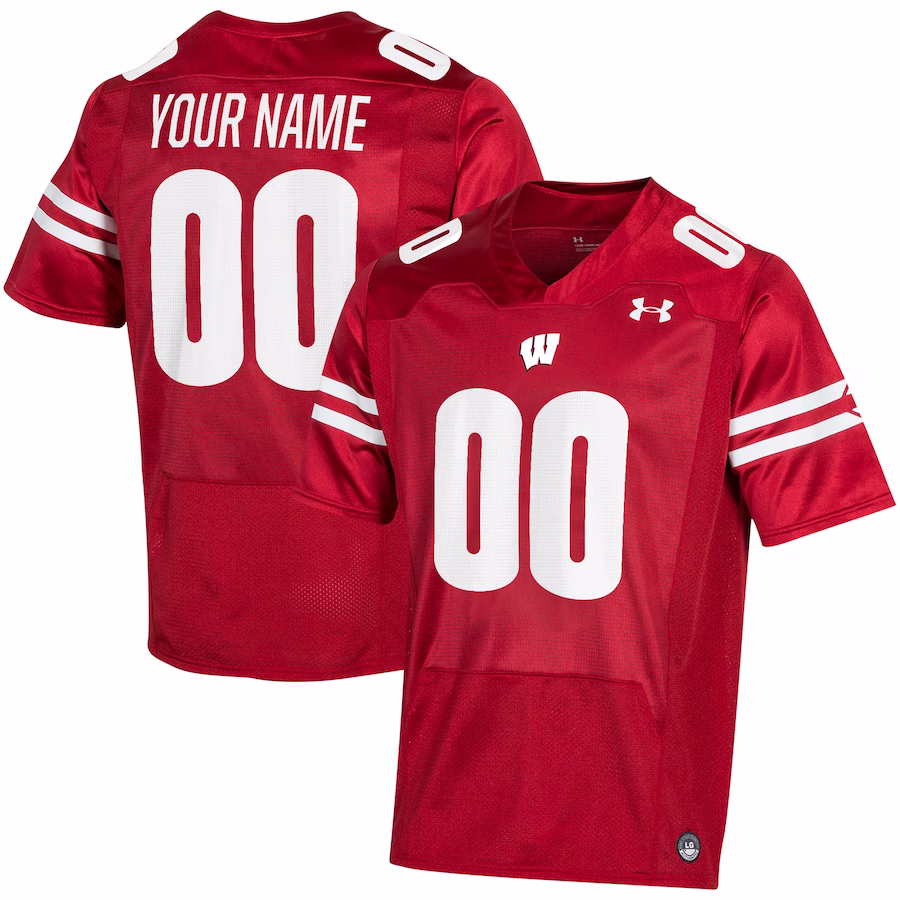 Wisconsin Badgers Under Armour Custom Jersey - Red - ujerseystore