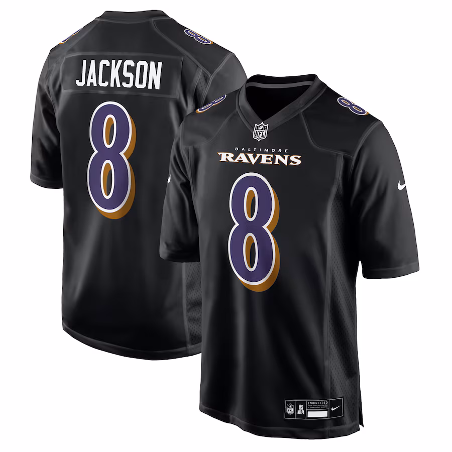 Men's Baltimore Ravens Lamar Jackson Nike Carbon Black Fashion Jersey - ujerseystore